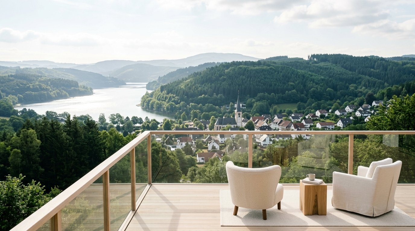 Blick über das Südsauerland bei Olpe – Heimatregion von Manfred Berglar, Malermeister